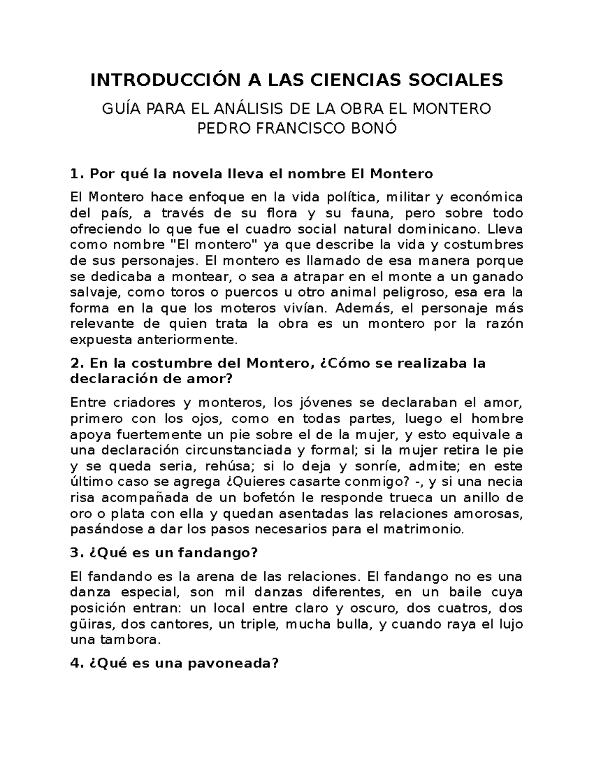 Analisis Del El Montero Introd A Las Ciencias Sociales Soc0100 Studocu