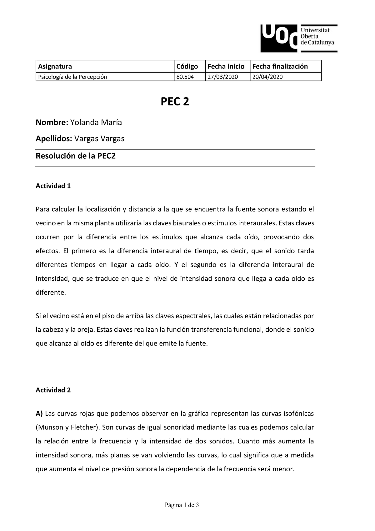 Pec 2 Psicología De La Percepción Warning Tt Undefined Function 32 Asignatura Código Fecha 2009