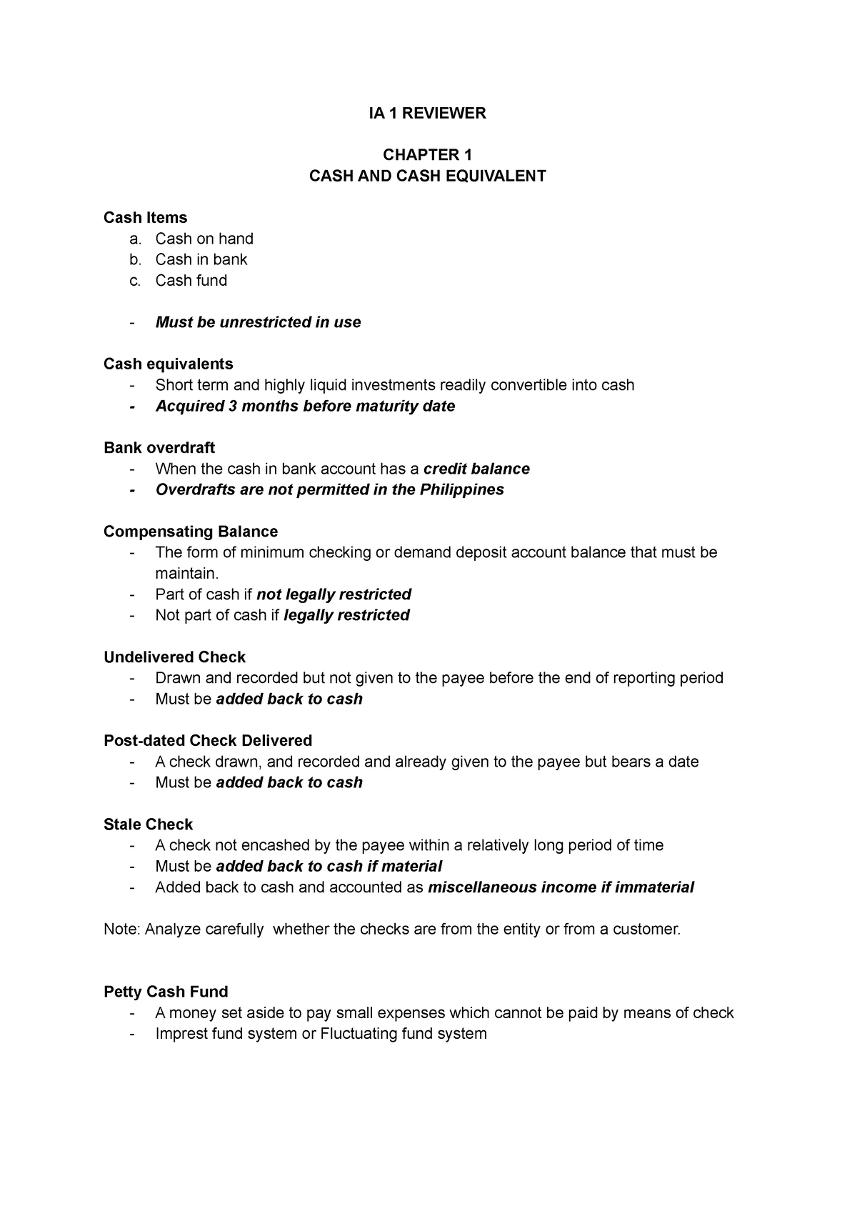 IA 1 Reviewer - To briefly have a better understanding of the ...