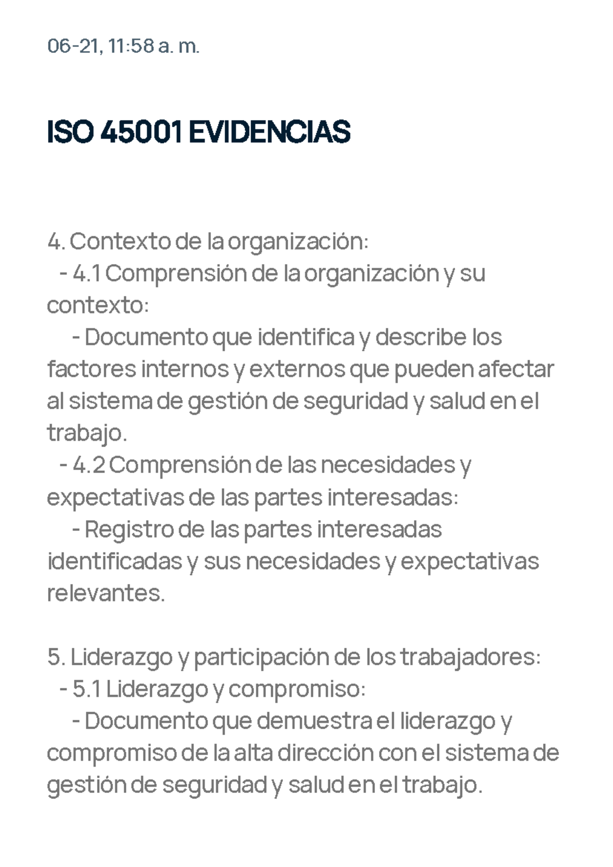 ISO evidencia 45001 01 - Normas técnicas - ISO 45001 EVIDENCIAS ...