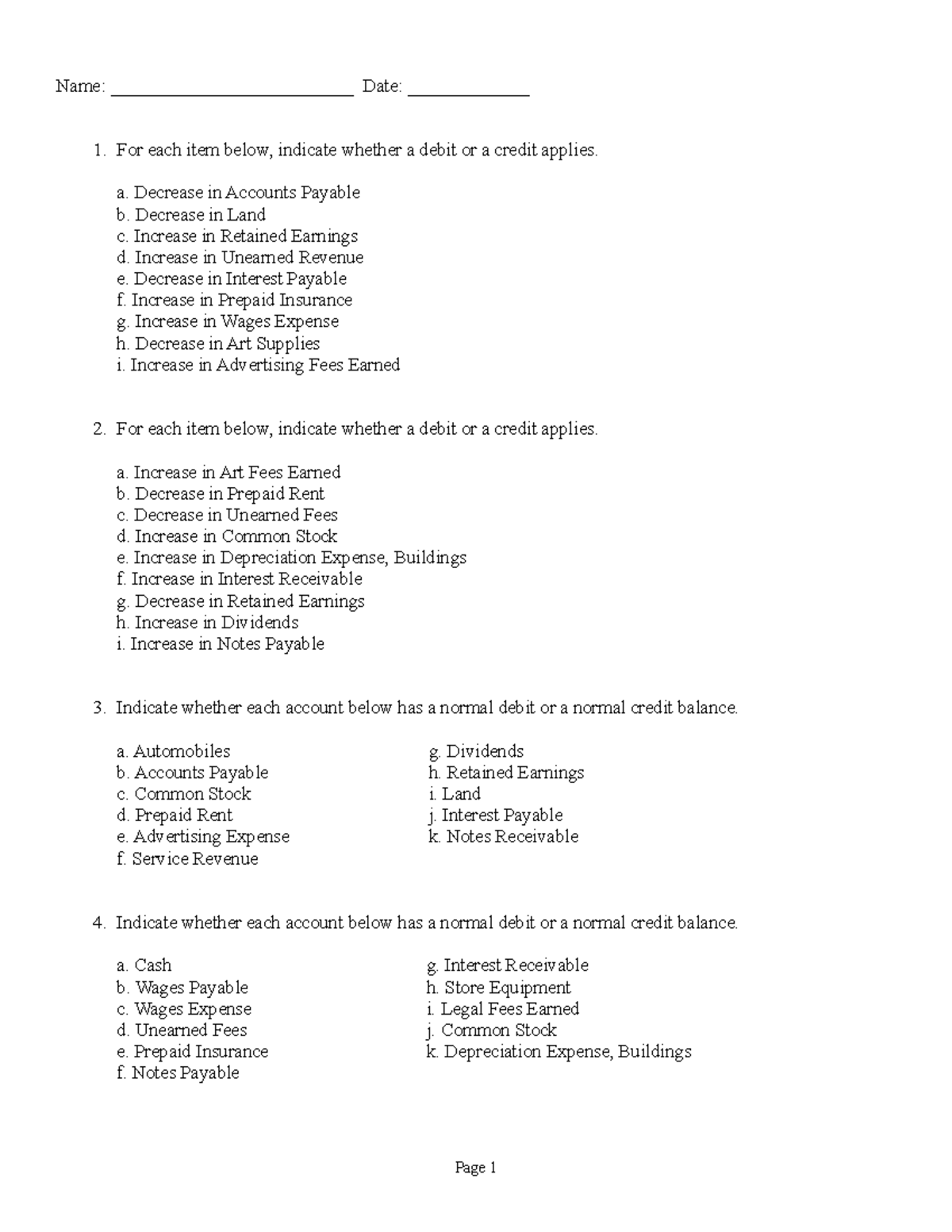 Final Exam Review Problems - Name: __________________________ Date ...