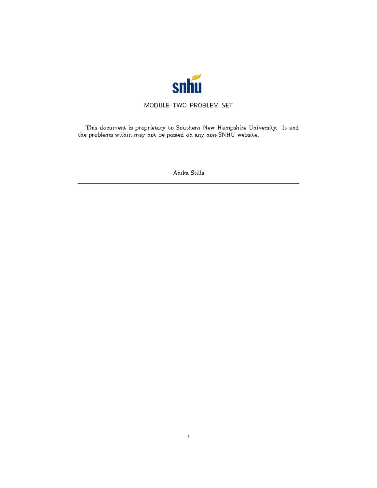 Module 2 assignment - 100% - MODULE TWO PROBLEM SET This document is ...
