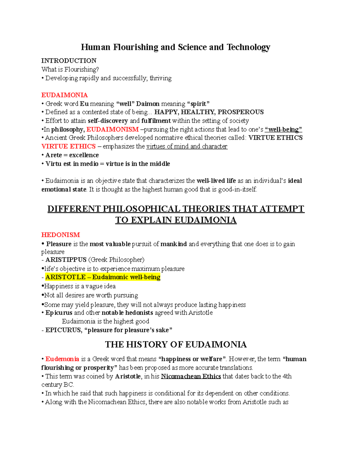 STS Chapter 4 Human Flourishing and Science and Technology