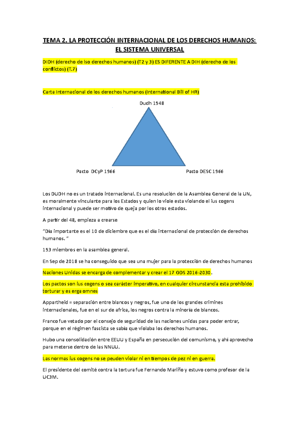 TEMA 2 - Apuntes 2 - TEMA 2. LA PROTECCIÓN INTERNACIONAL DE LOS ...