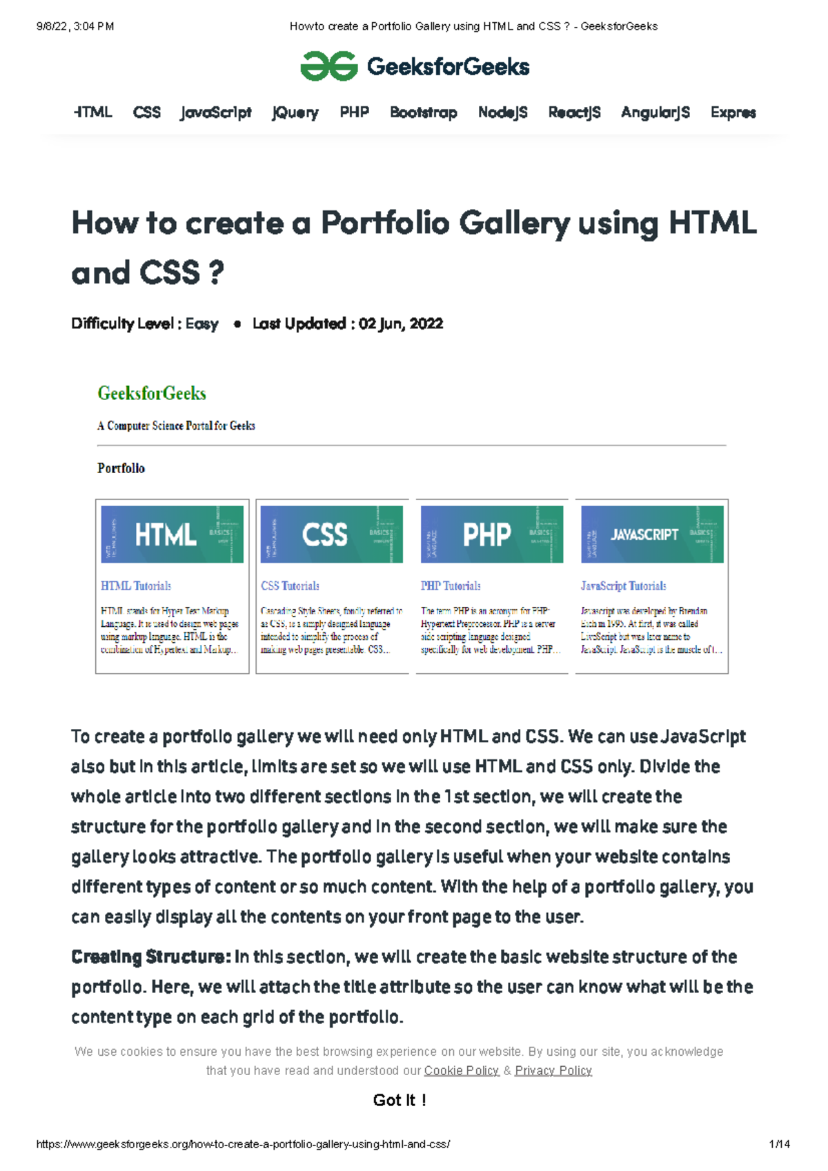 How to create a Portfolio Gallery using HTML and CSS Geeksfor Geeks