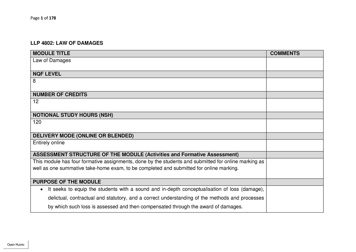 law-of-damages-study-guide-llp-4802-law-of-damages-module-title