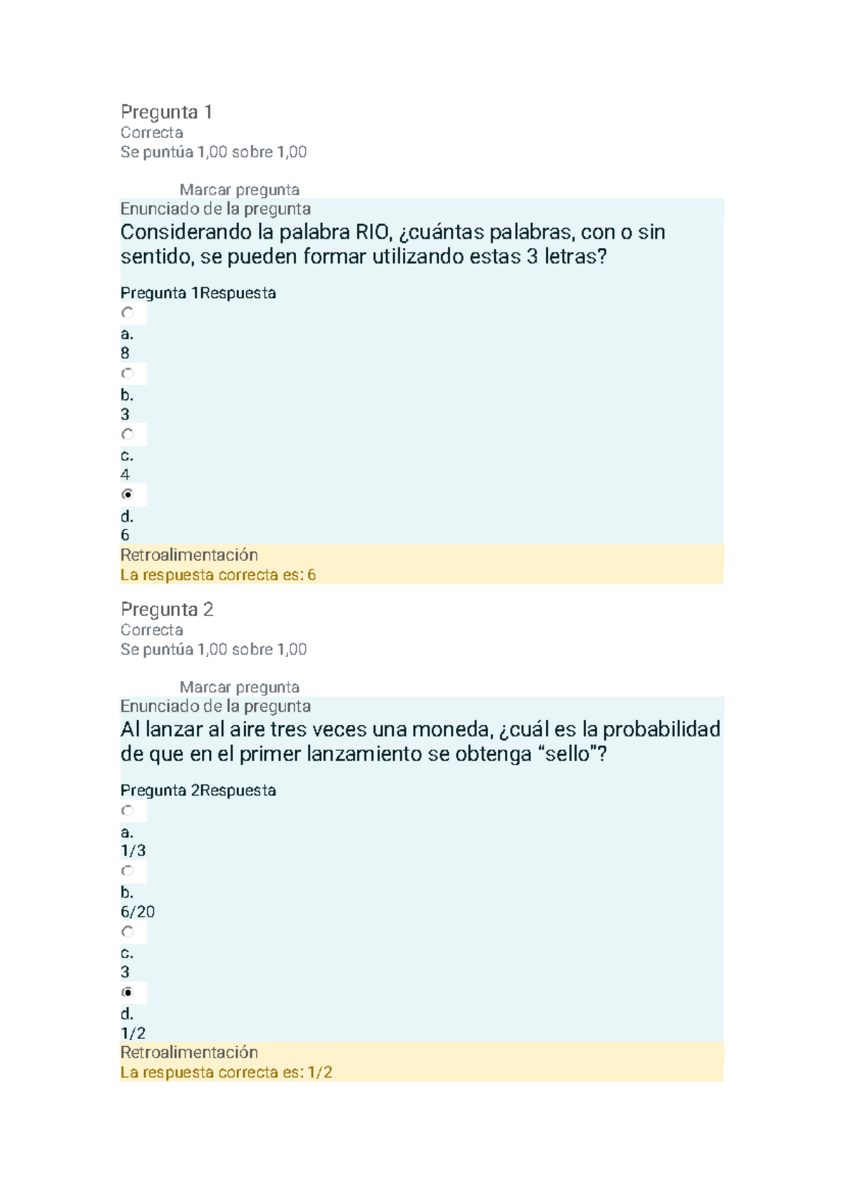 Estadística 2023 - Todo Listo - Pregunta 1 Correcta Se Puntúa 1,00 ...