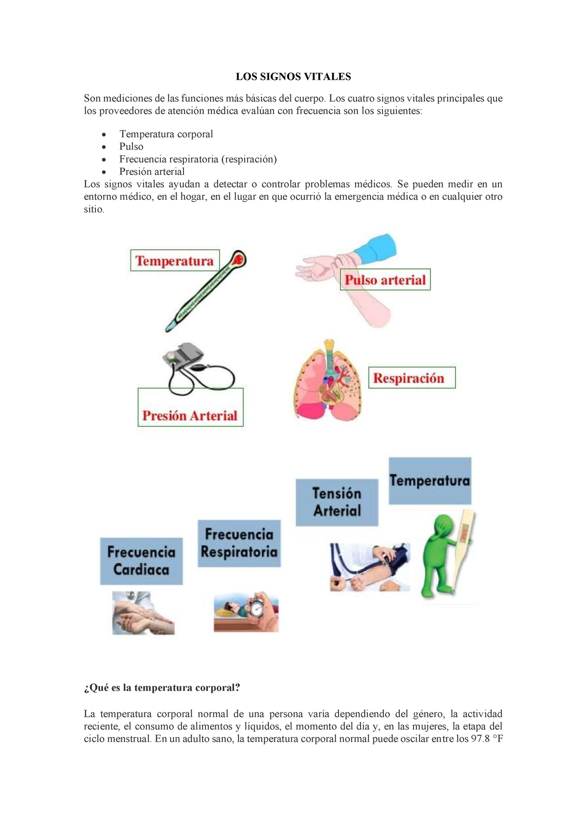 Doc Fisiologia De Los Signos Vitales Signos Vitales R Vrogue Co