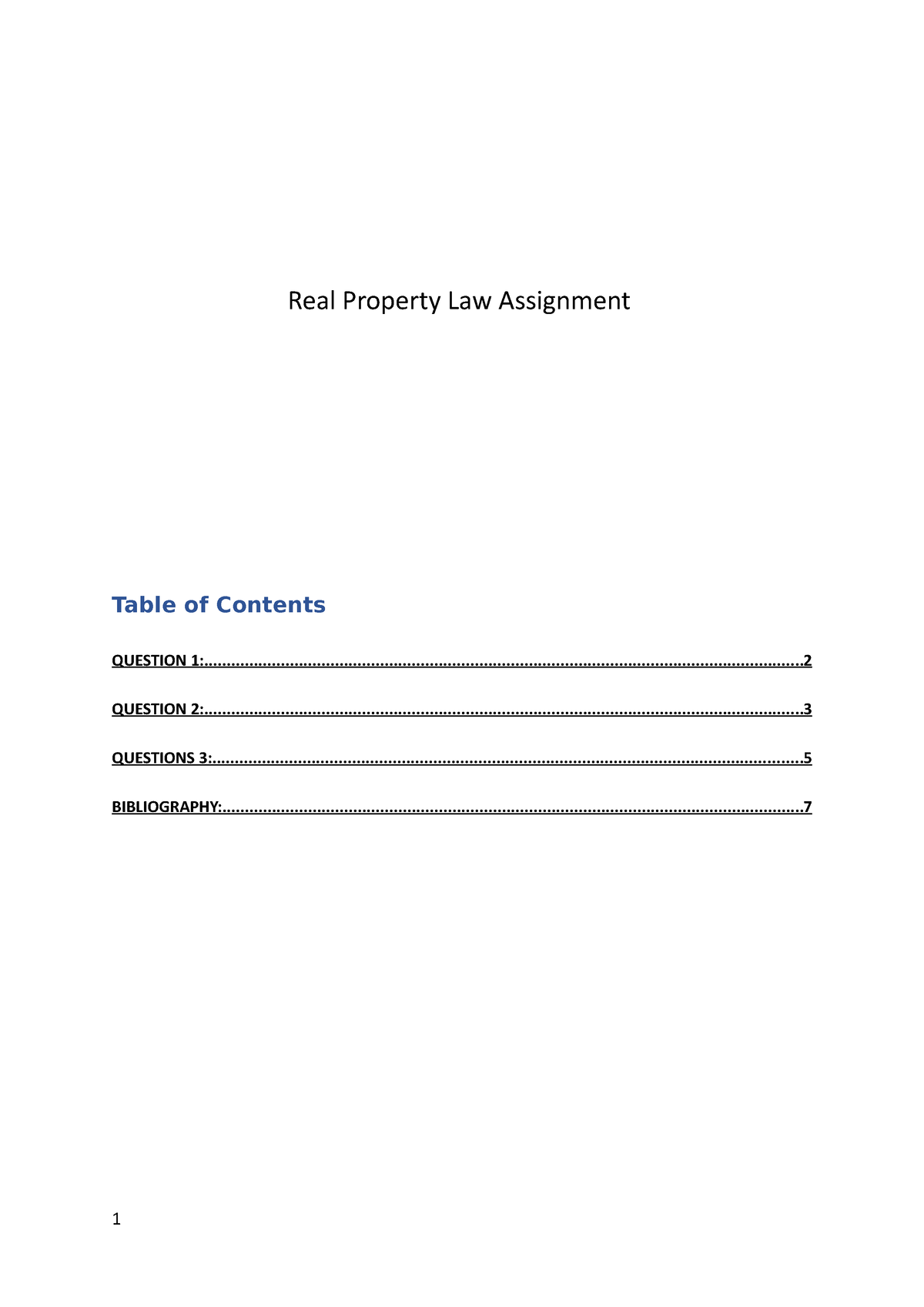 real property law assignment