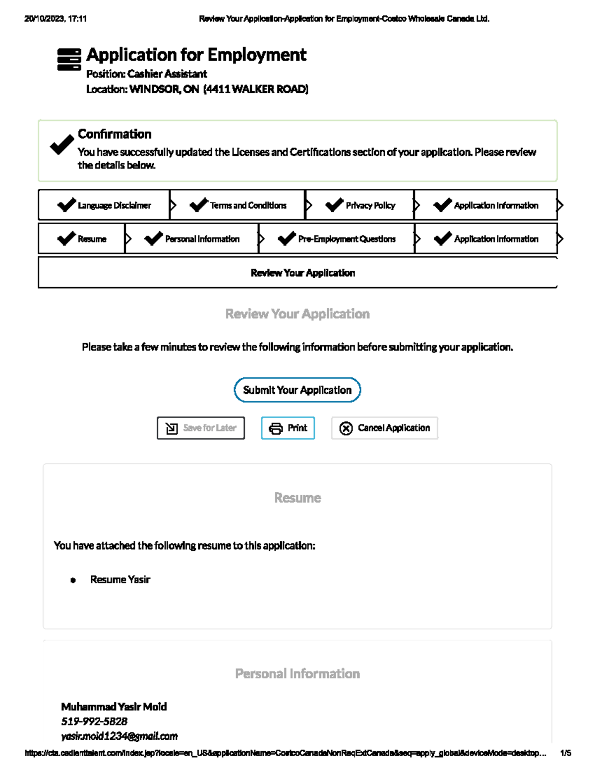 Costco application MATH 1250 Studocu
