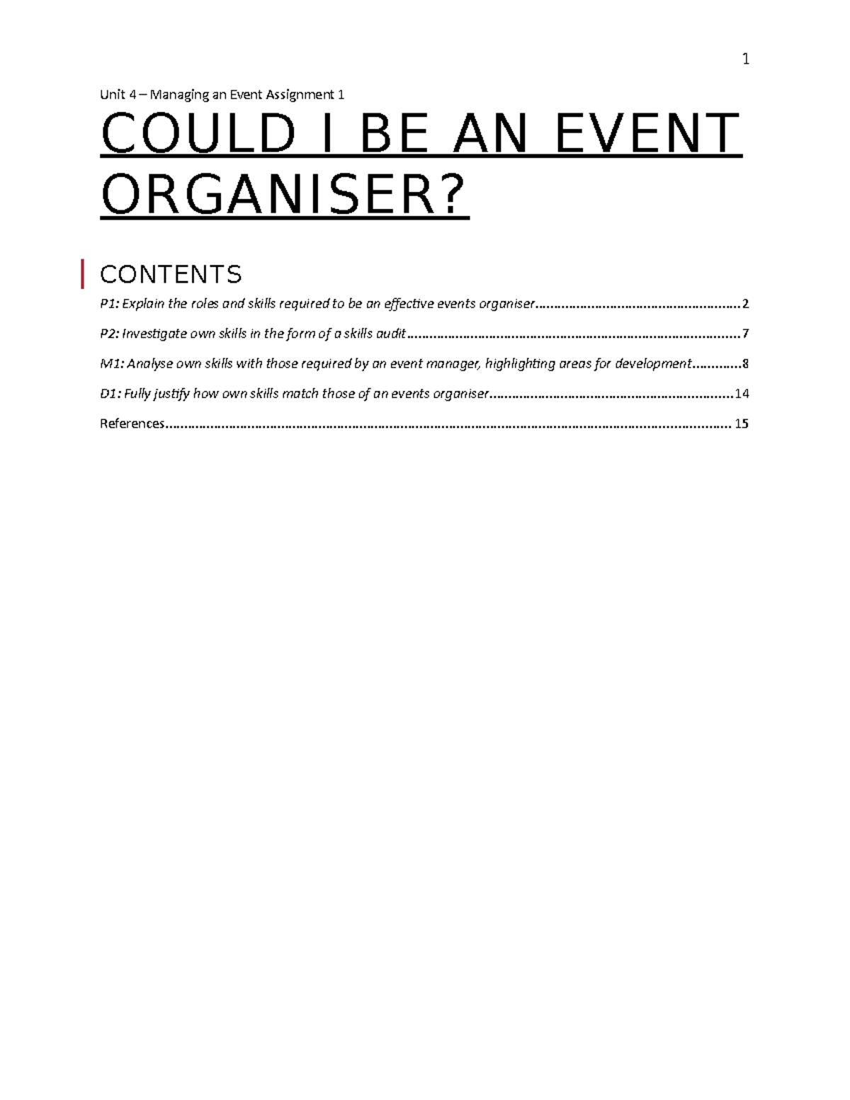 event management case study assignment