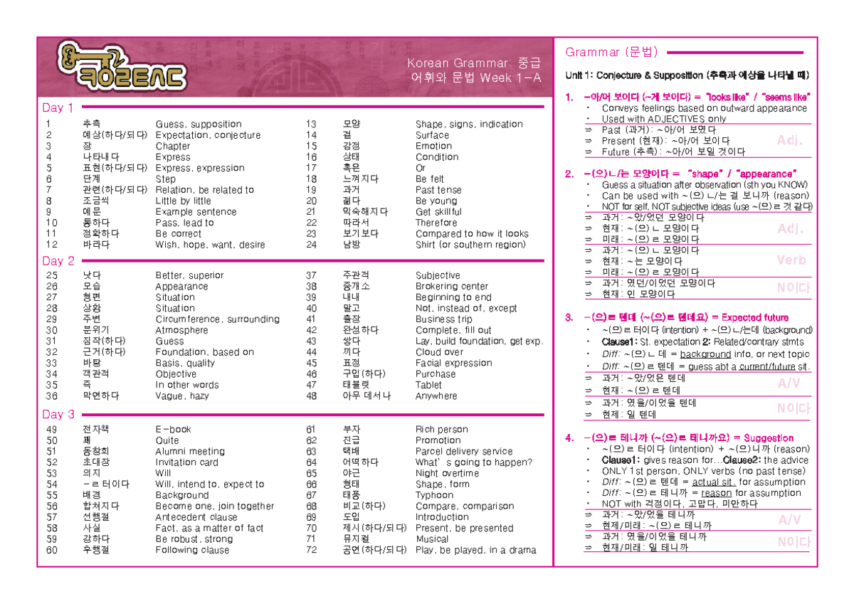 Iweek1chp1 korean language practice. Korean Grammar 중급 어휘와 문법