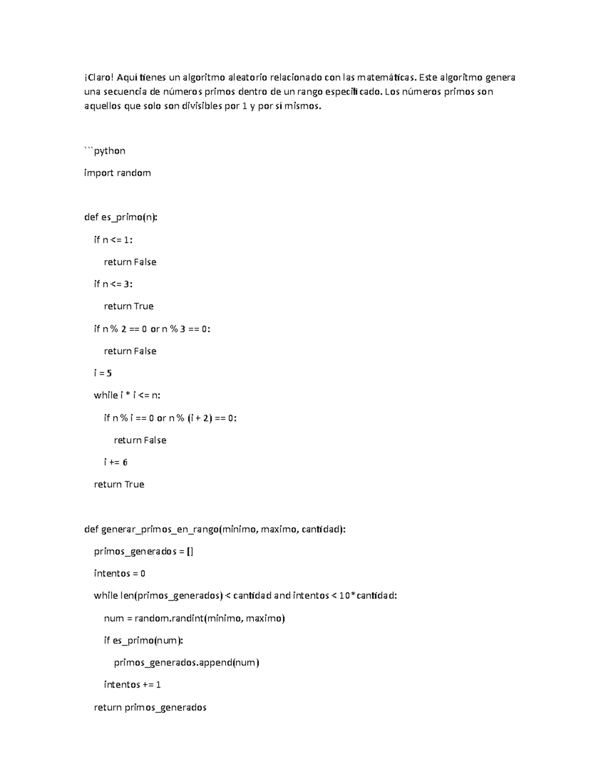 Tarea Math Algoritmo 2 - ¡Claro! Aquí tienes un algoritmo aleatorio ...