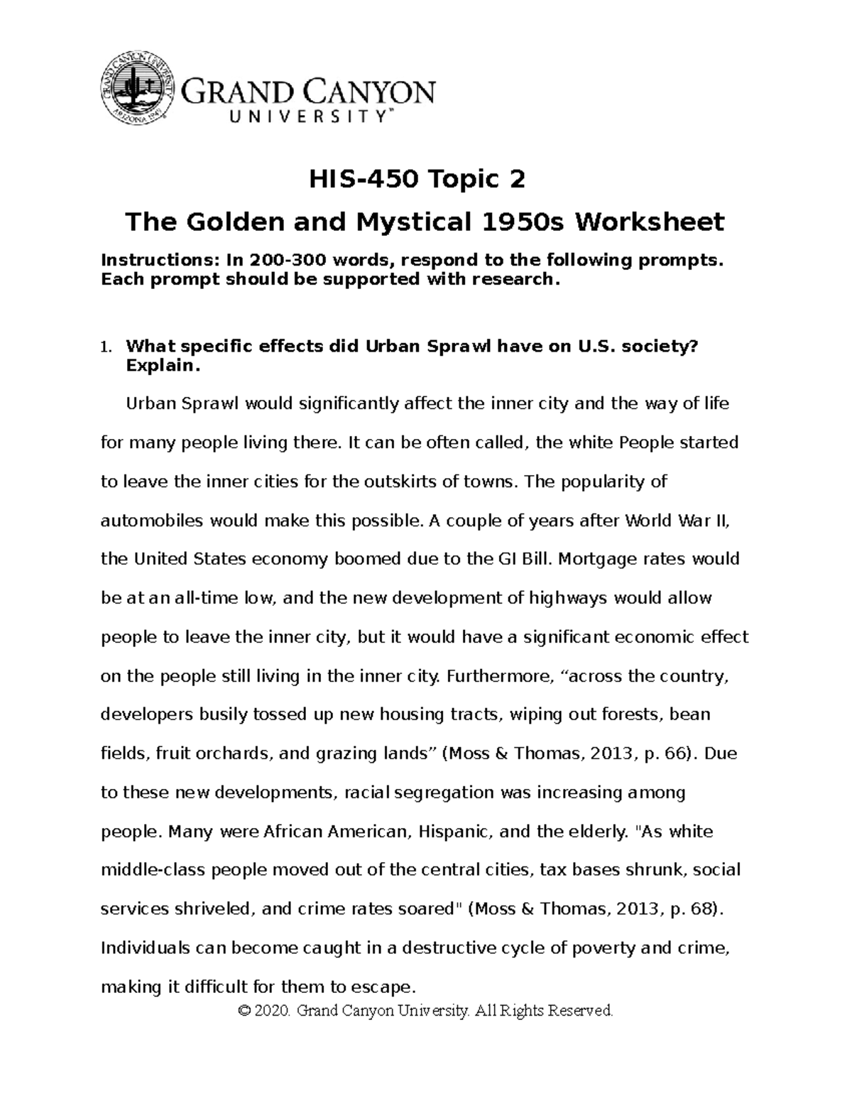 HIS-450 Topic 2 The Golden and Mystical 1950s Worksheet - HIS-450 Topic ...