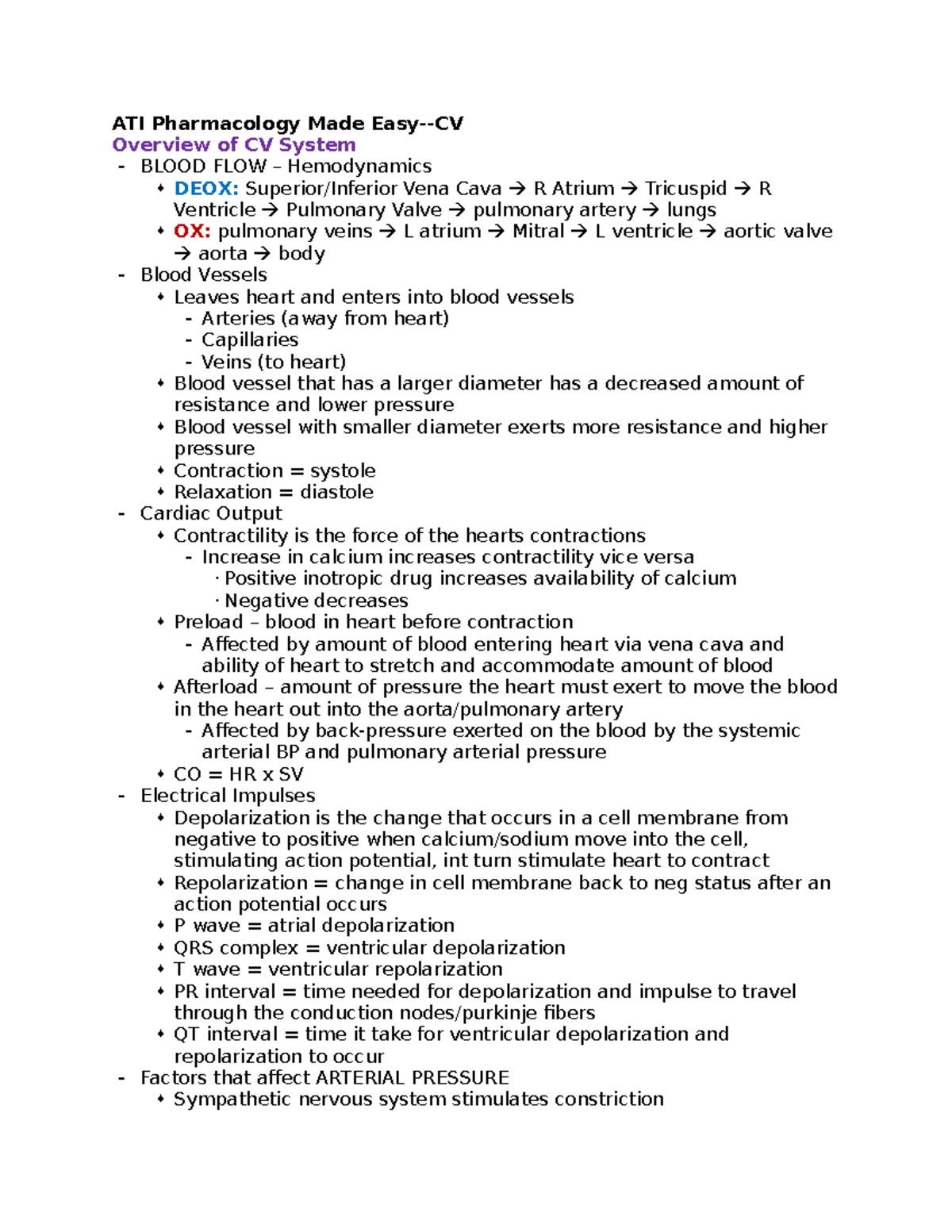 ATI Pharmacology Made Easy ATI Pharmacology Made EasyCV Overview of