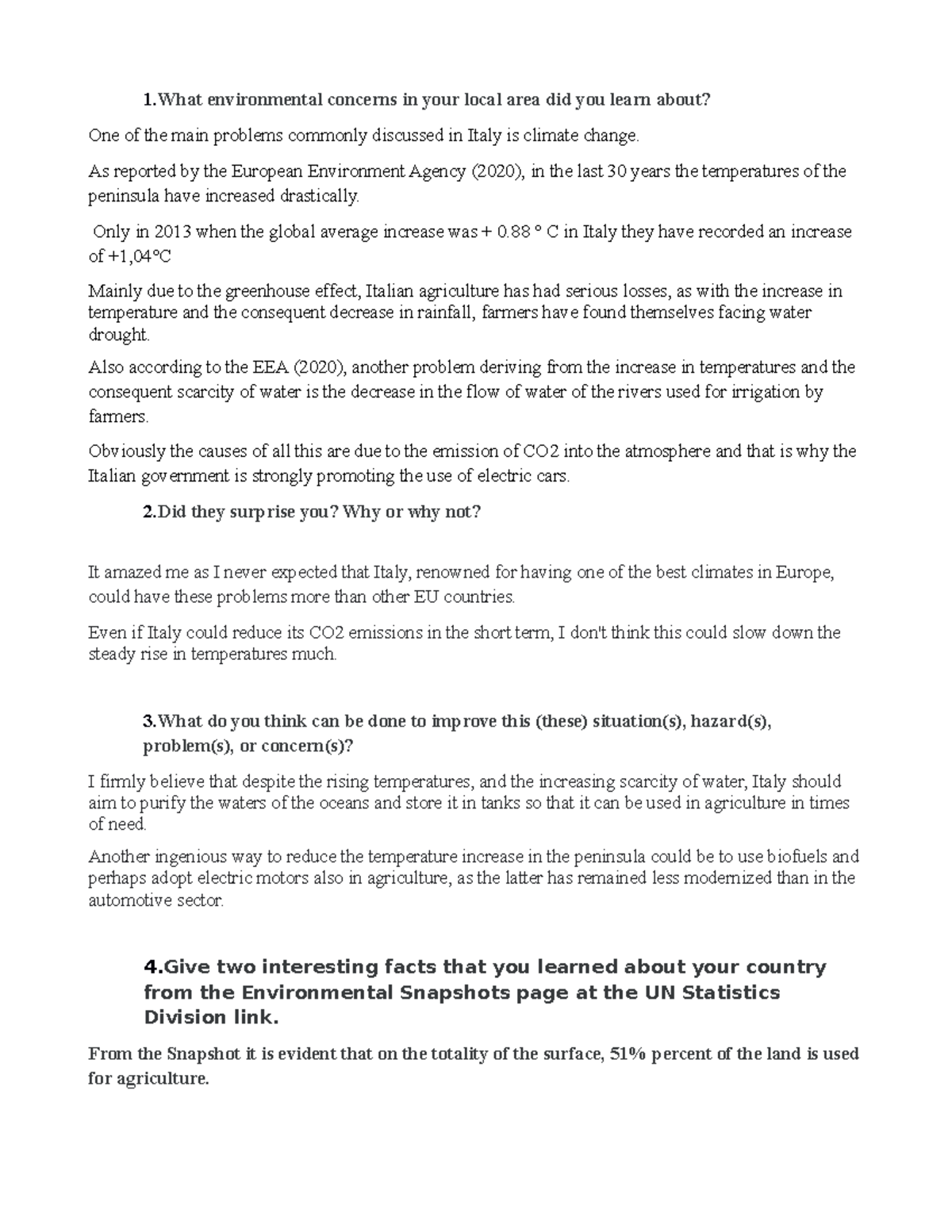 Discussion 1 - 1 environmental concerns in your local area did you ...