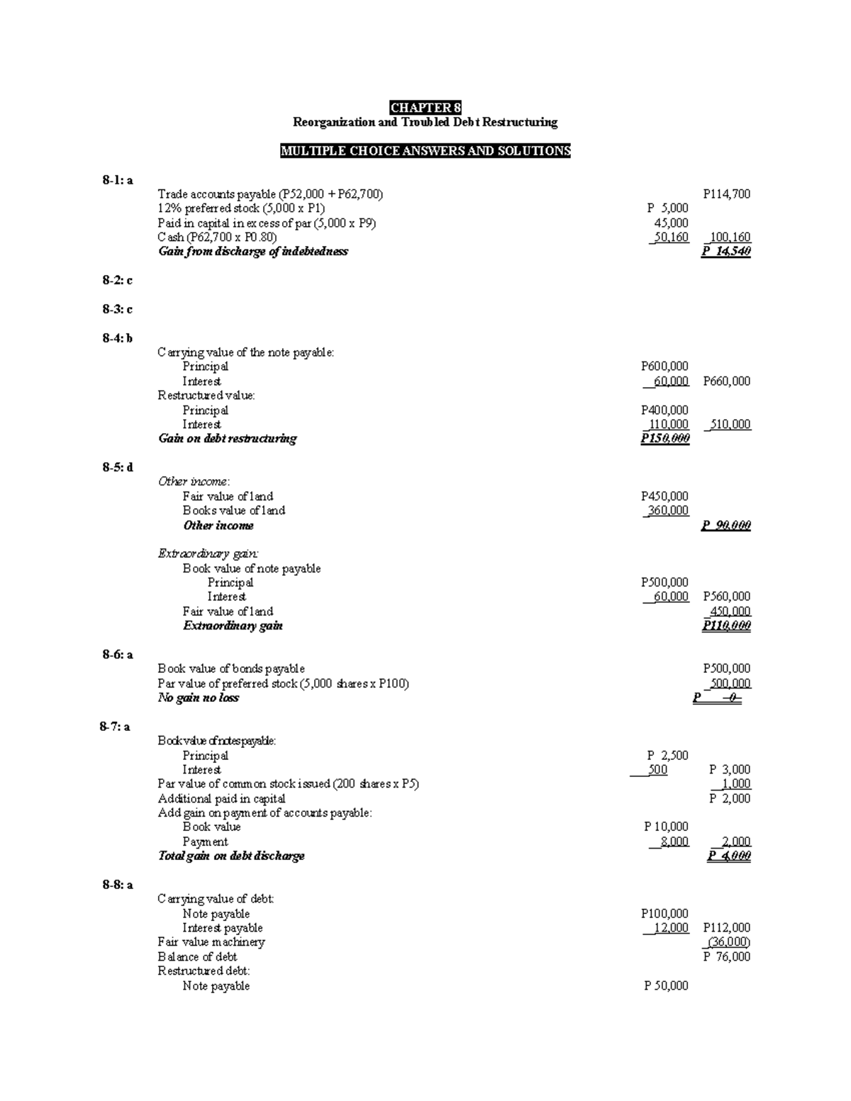 Solution manual Advanced Accounting by Guerrero & Peralta Chapter 08 ...