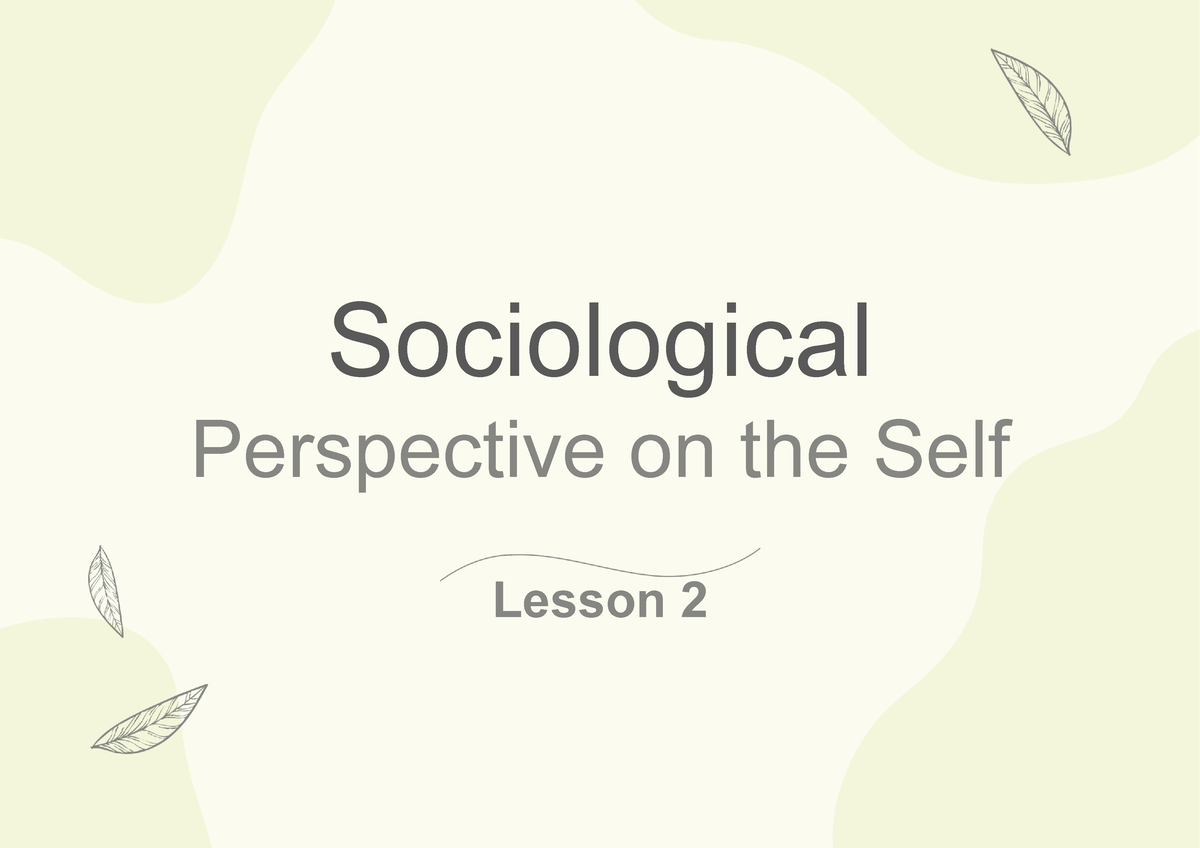 sociological perspective of the self essay