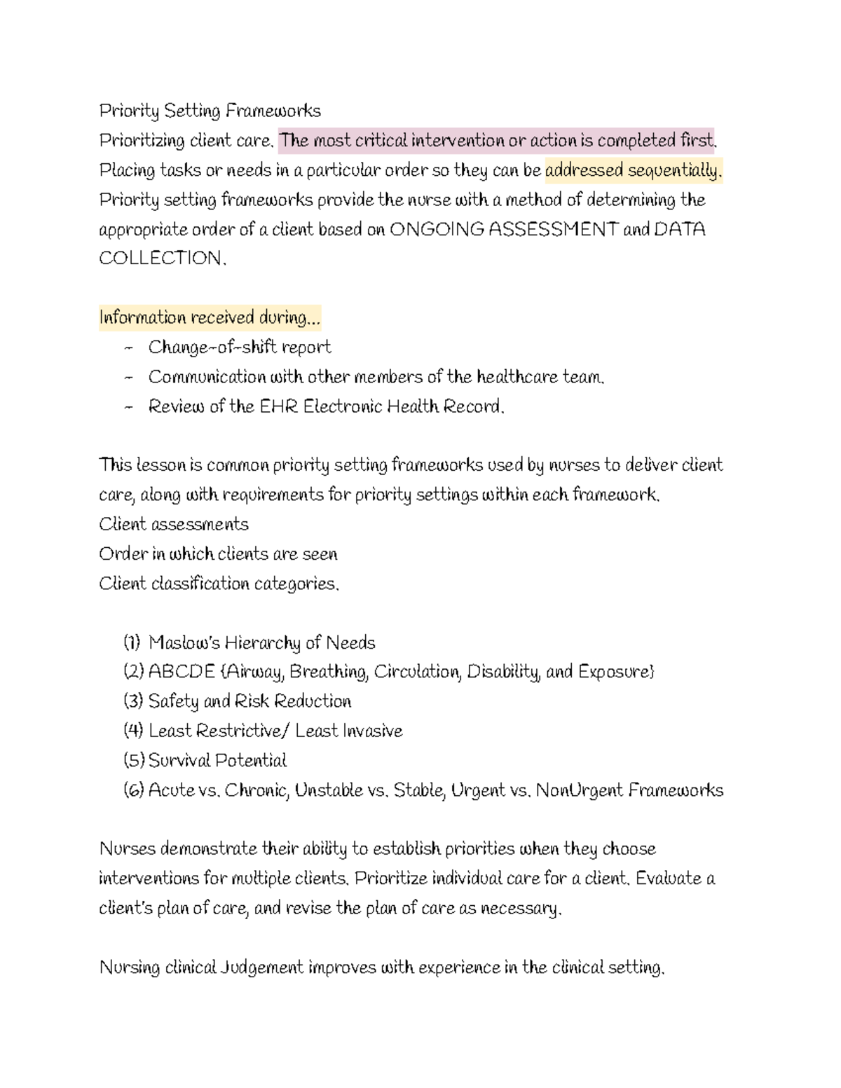 Engage Fundamentals- Health Care Systems: Priority Setting Frameworks