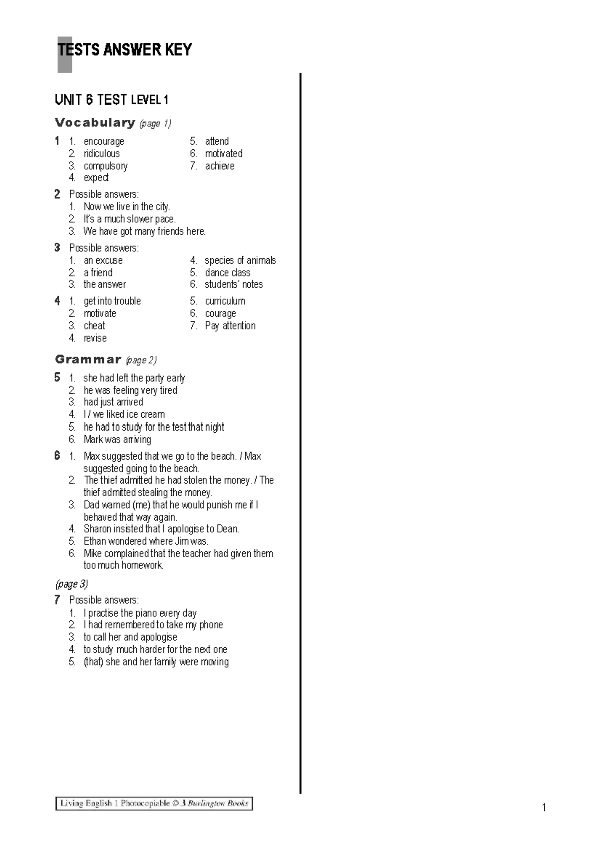Pdfunit6selftestanswers compress UNIT 6 TEST LEVEL 1 Vocabulary