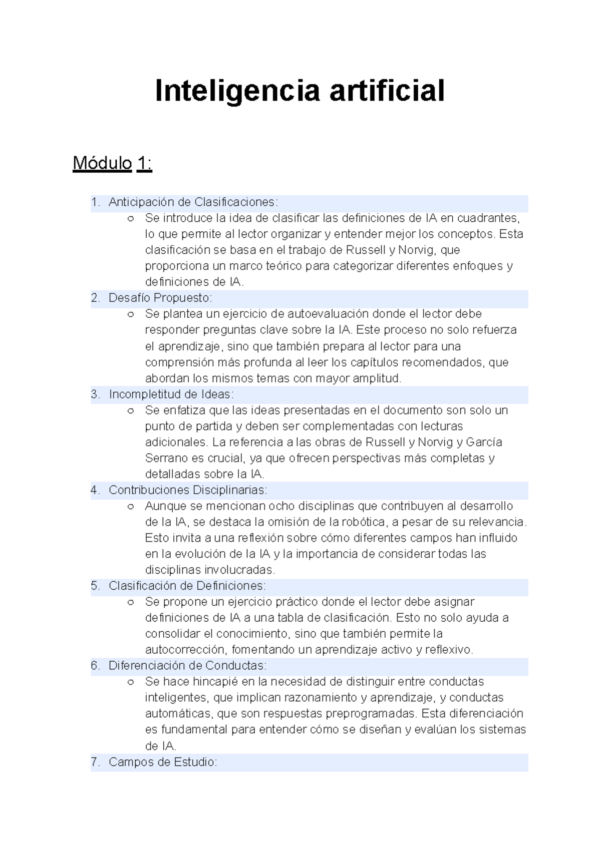 Inteligencia Artificial Resumen Modulo 1 y 2 - Inteligencia artificial ...