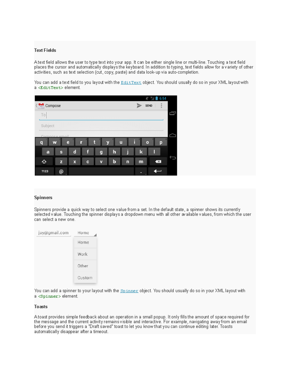 Chapter 3 android - Text Fields A text field allows the user to type ...