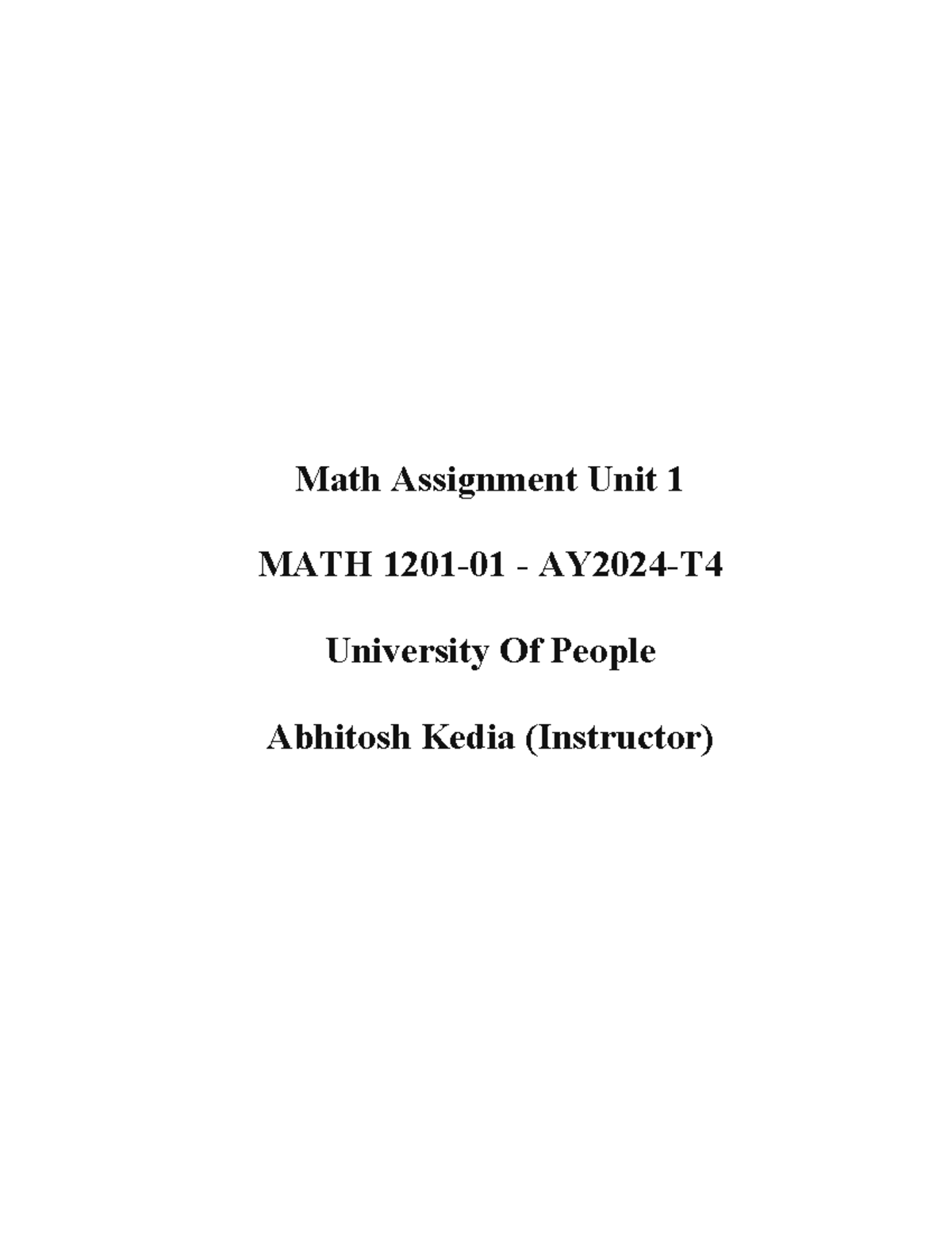 Assignment unit 1 collage algebra math - Math Assignment Unit 1 MATH ...