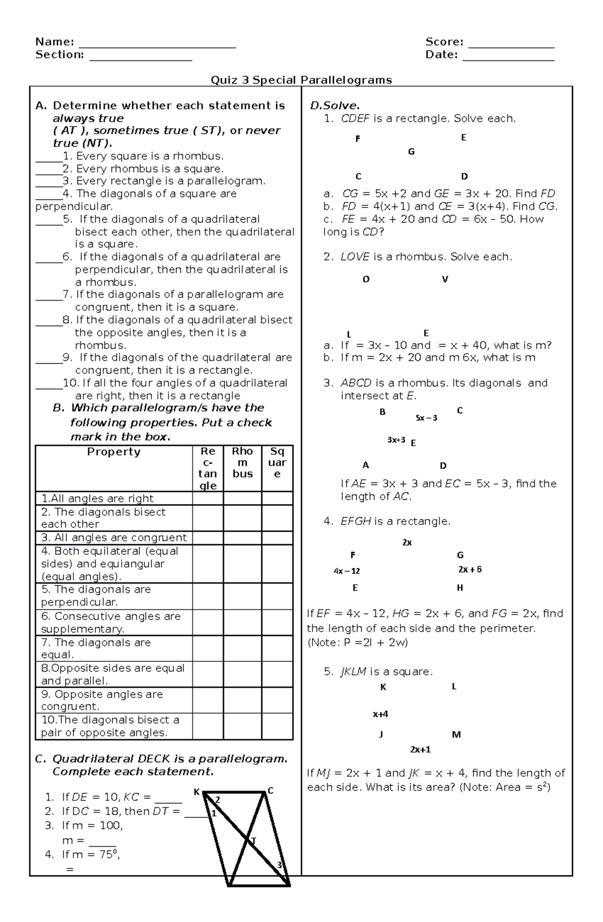 Quiz-3-special-parallelograms- Final - Name ...