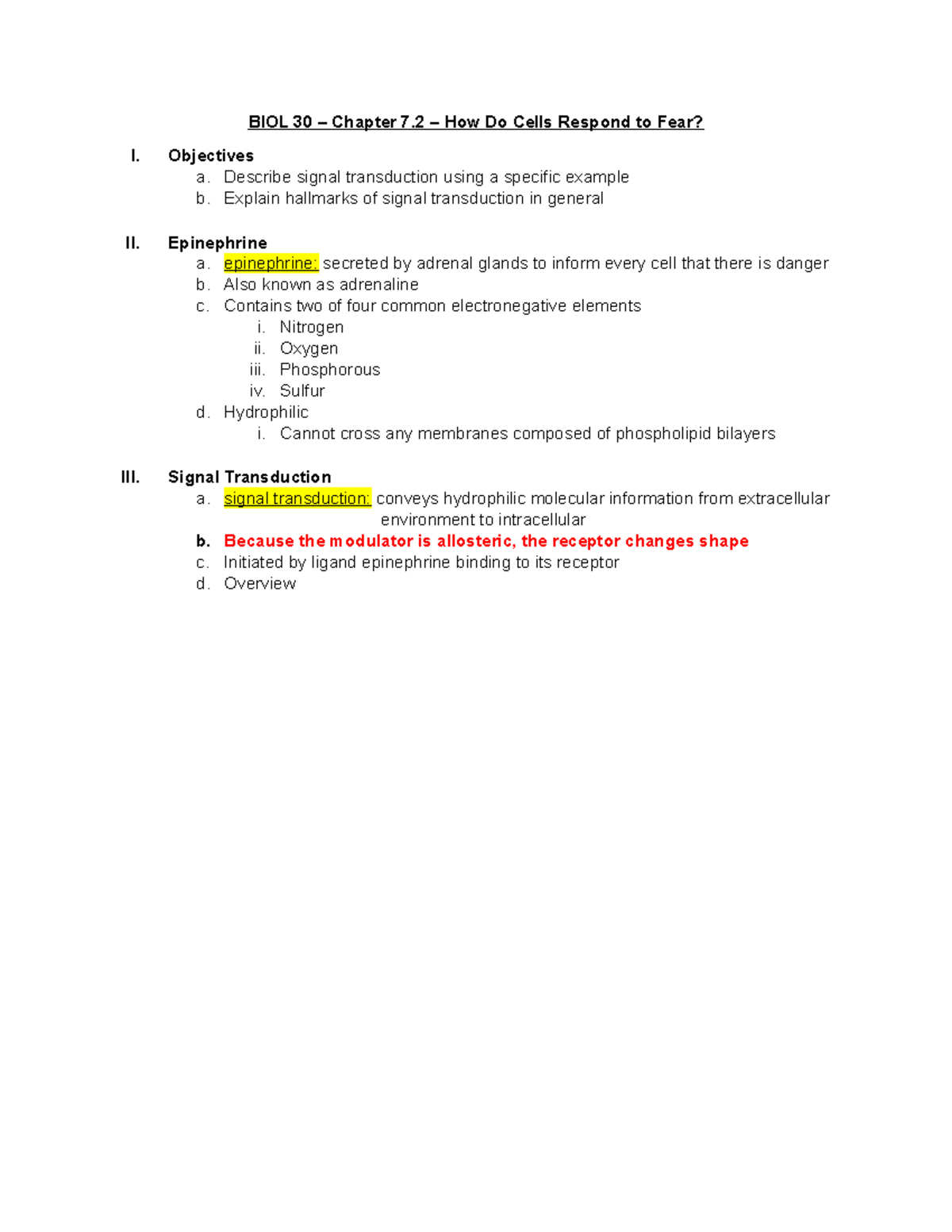 BIOL 30 Chapter 7 2 How Do Cells Respond To Fear BIOL 30 Chapter 7 2 How Do Cells 