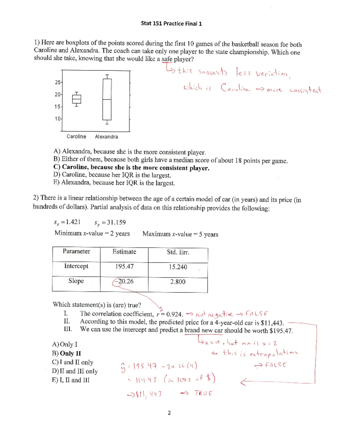 STAT151Practice Final 1Solnwith Notes - Stat337 - Studocu