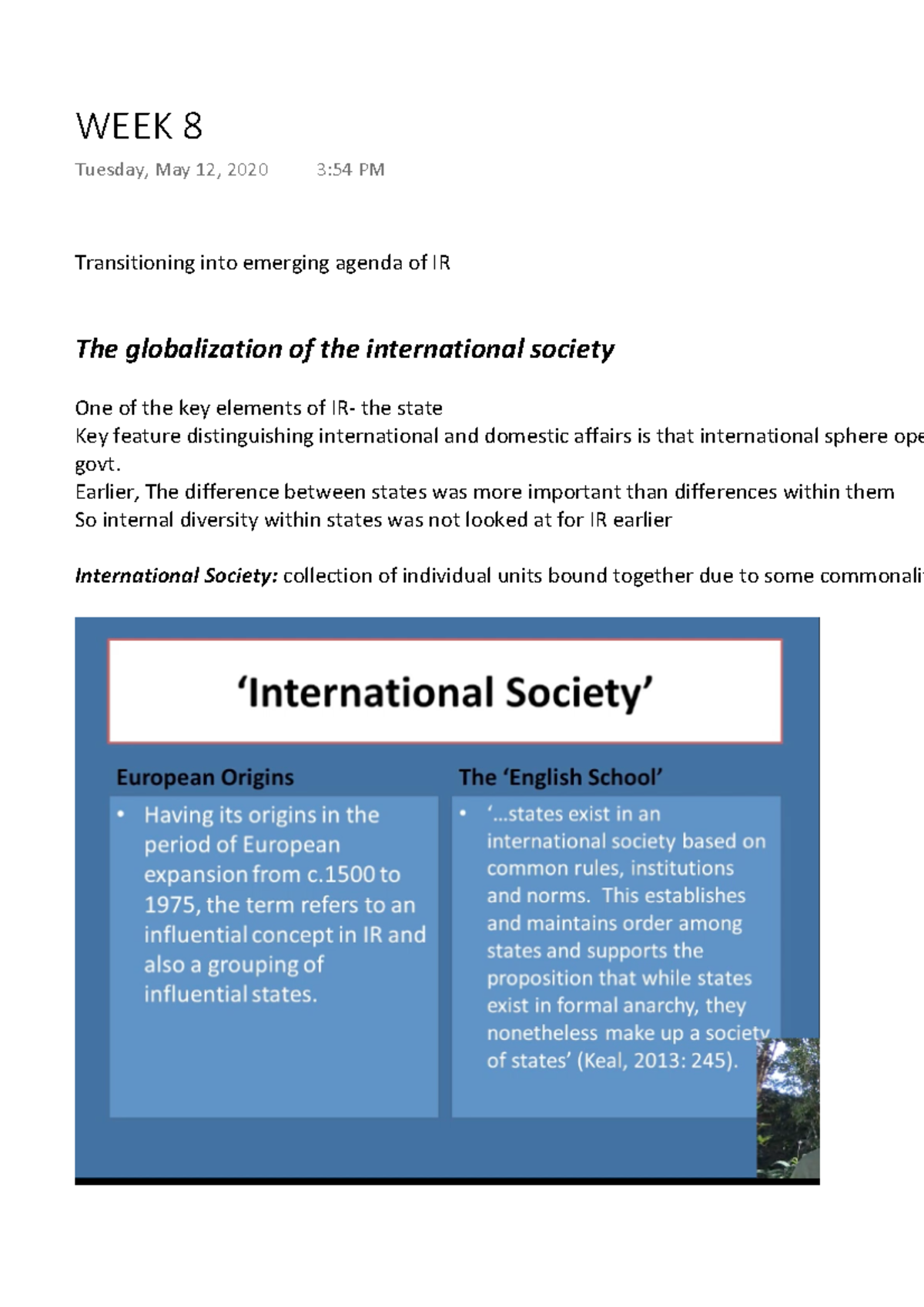 Week 8 Lecture Slides And Notes For Intro To International Relations Week 8 Lecture Slides And Notes For Intro To International Relations