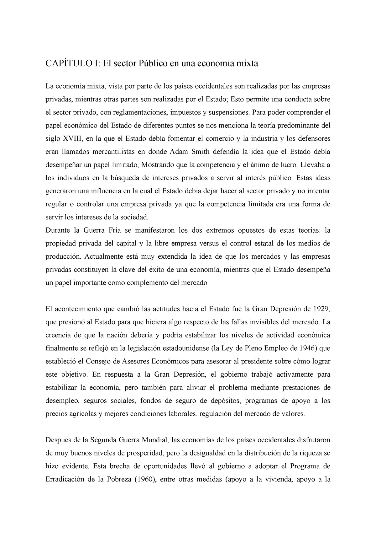 La economia del sector publico, Stiglitz, Joseph E CAPÍTULO I El