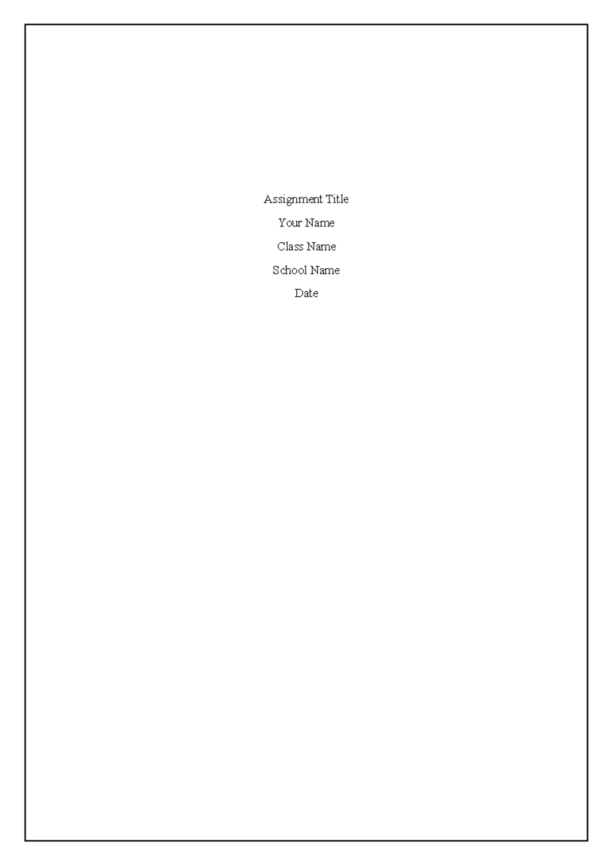 How to Booklet - Assignment Title Your Name Class Name School Name Date ...