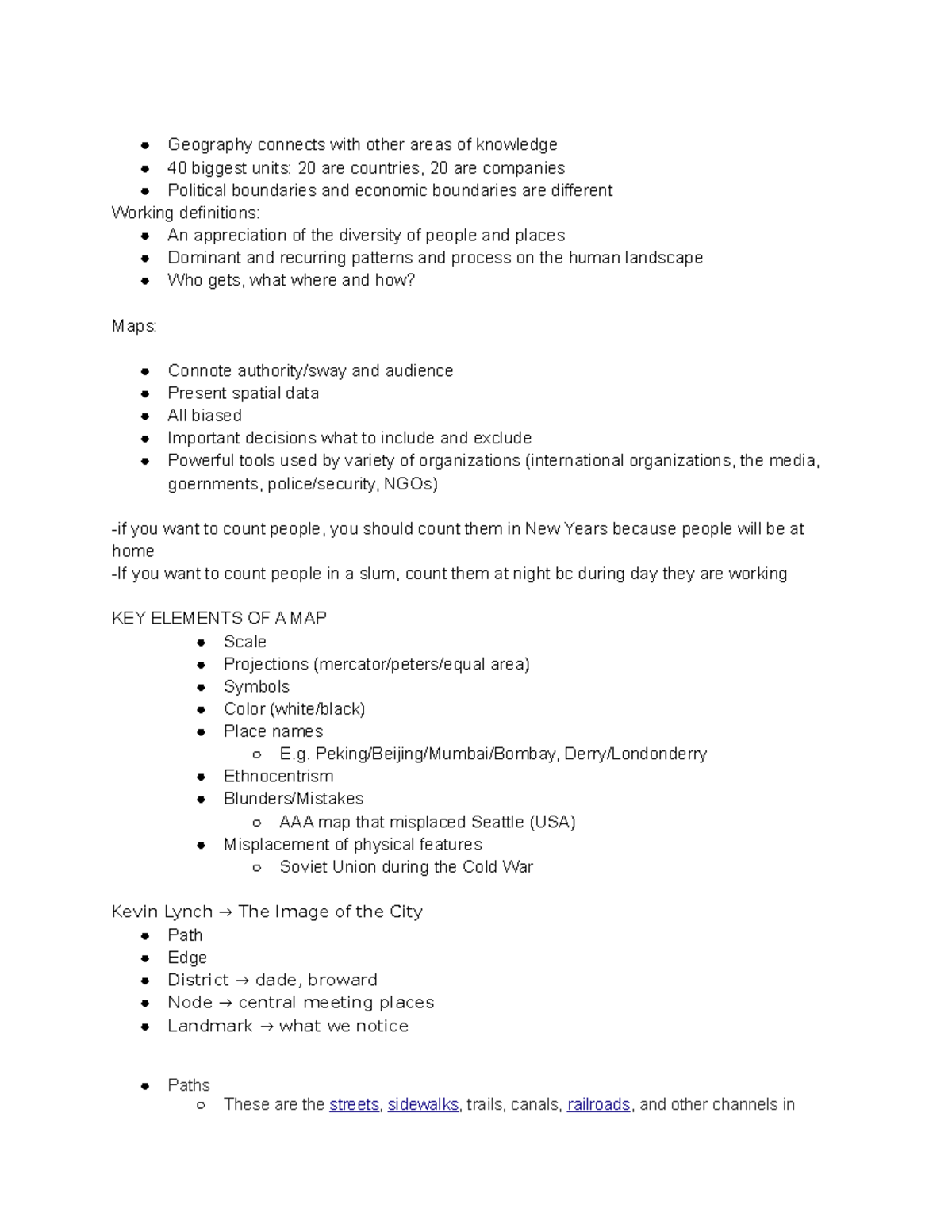 Human Geo Notes - Geography connects with other areas of knowledge 40 ...