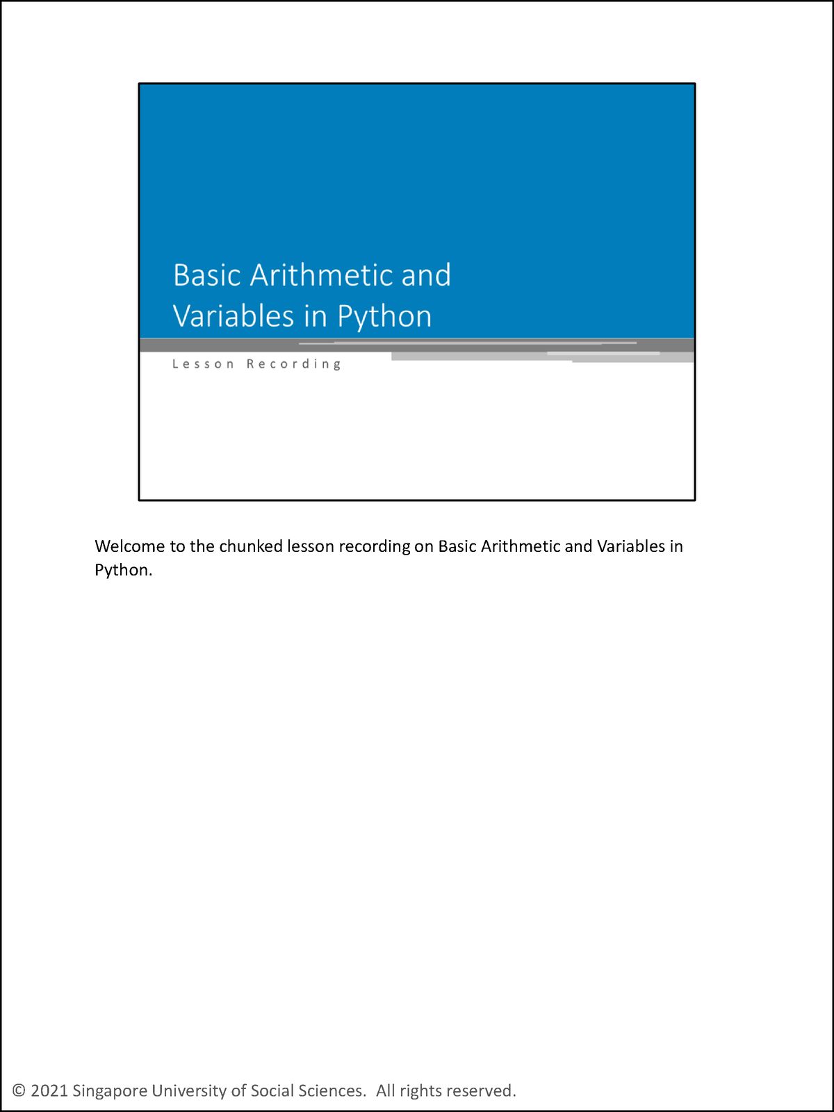 SU1 Chap2 Basic Arithmetic And Variables In Python - Welcome To The ...