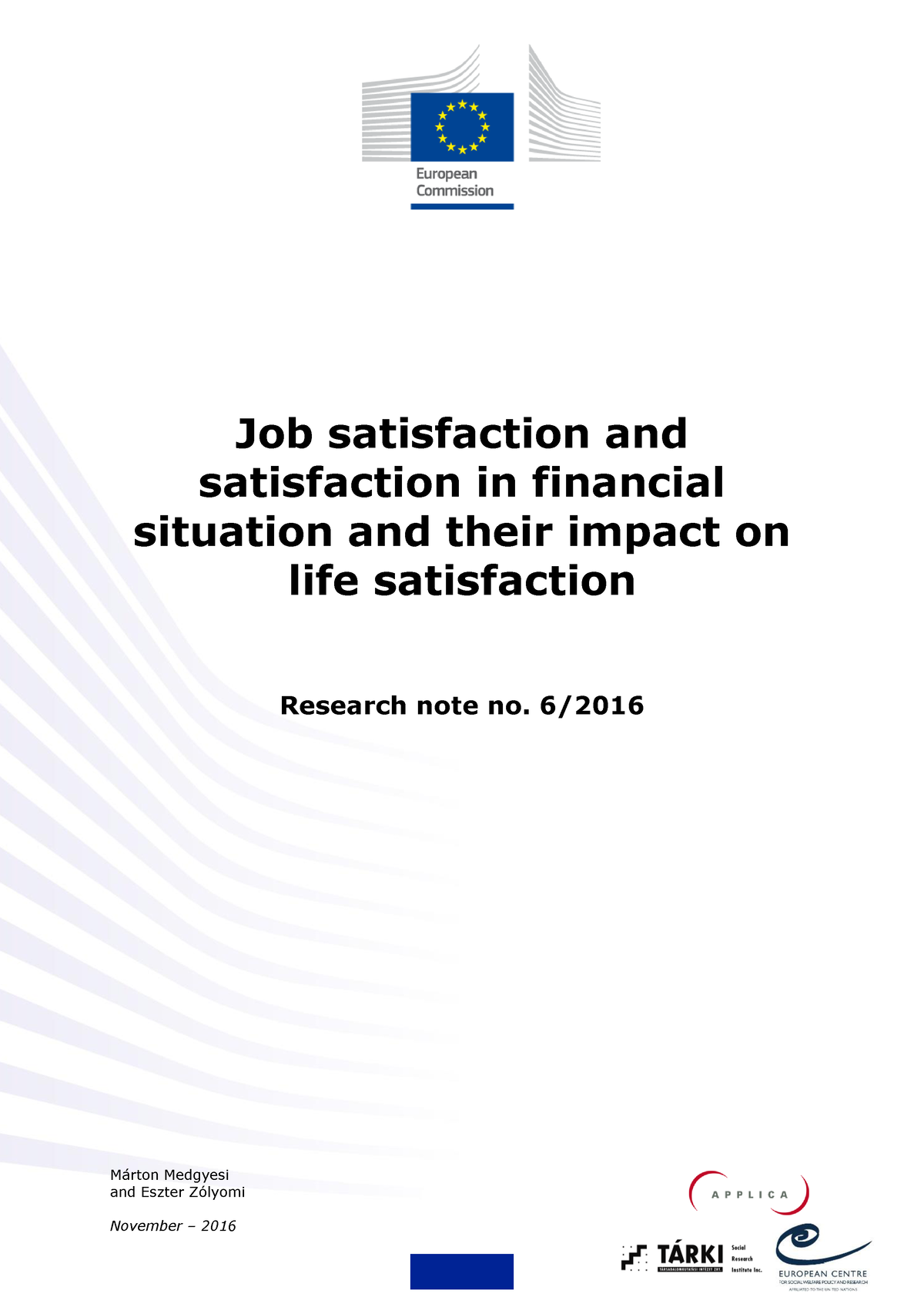 SSM RN6 Job Financial Satisfaction Final - M·rton Medgyesi And Eszter ...