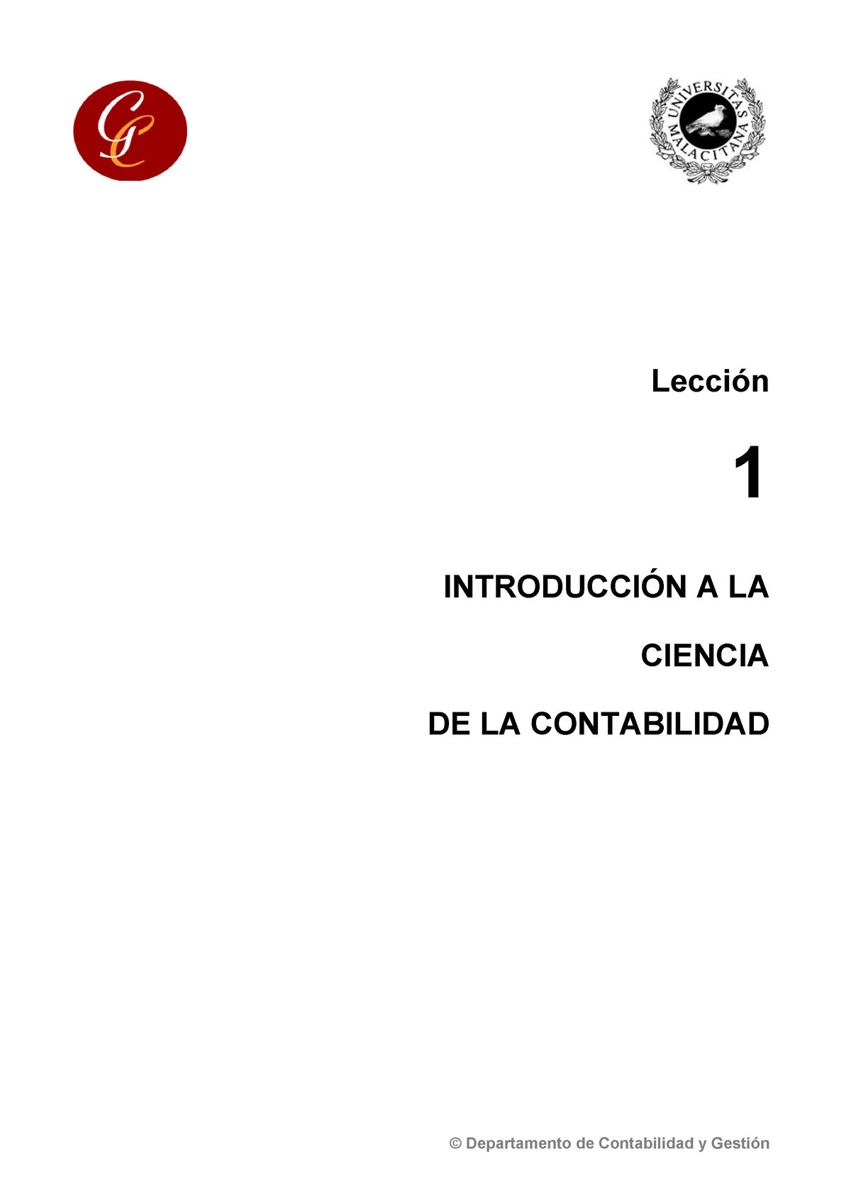 Contabilidad I Leccion 1 ADE 2020 - Lección 1 INTRODUCCIÓN A LA CIENCIA ...