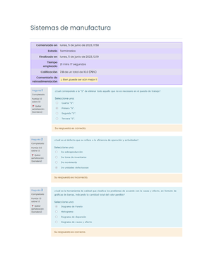 Sistemas De Manufactura - Puntos Extra 3 Autocalificable - Studocu