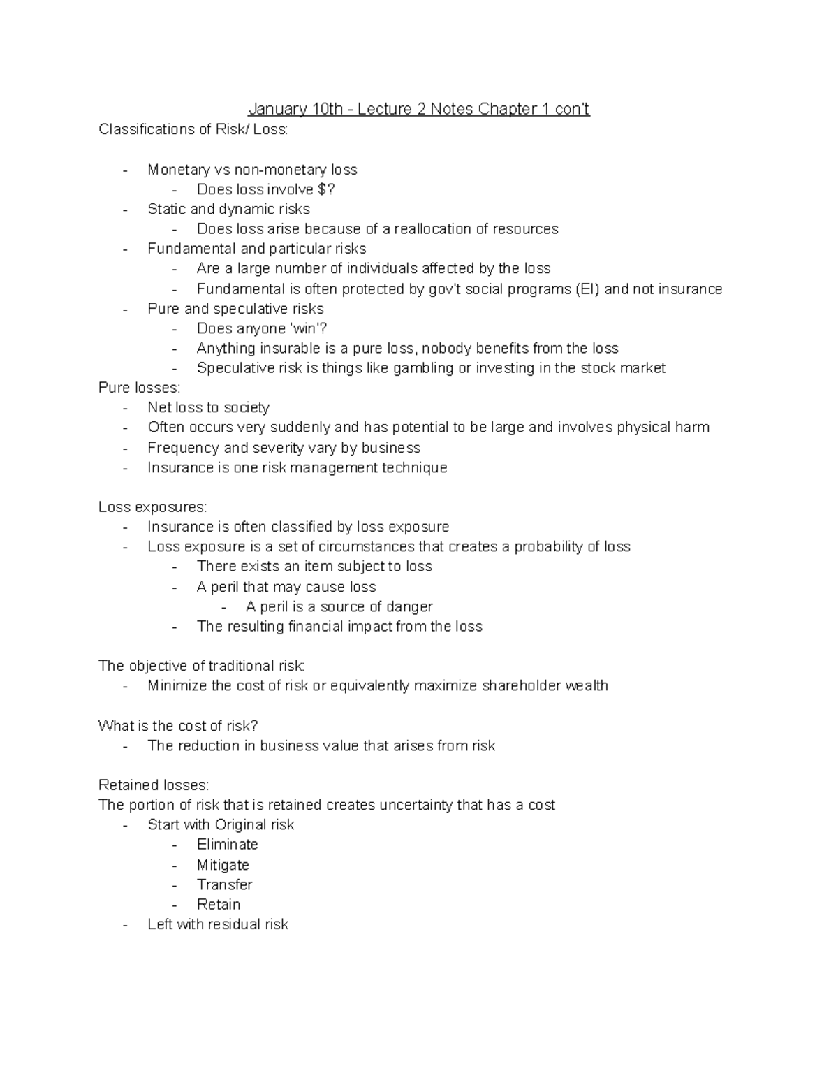 BU353 Lecture 2 Notes Chapter 1 Continued - January 10th - Lecture 2 ...