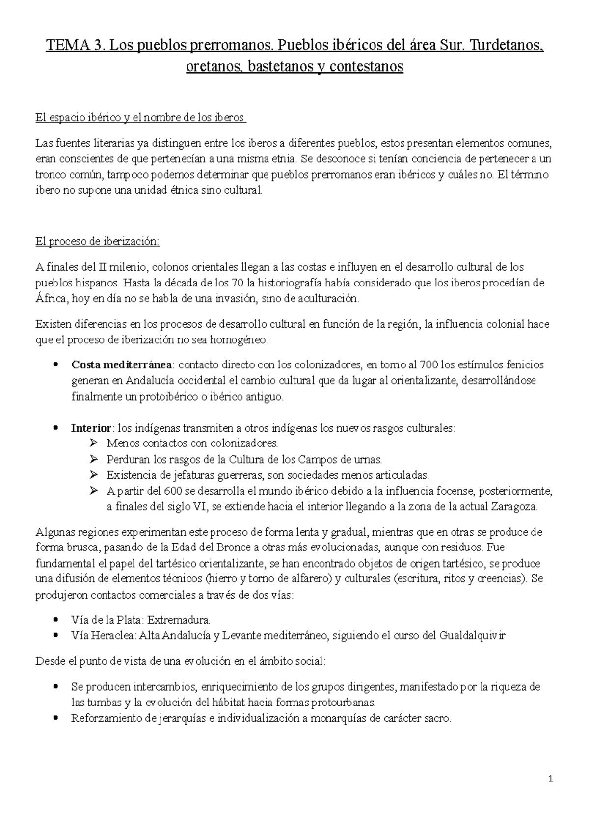 TEMA 3. Los pueblos prerromanos. Pueblos ibéricos del área Sur