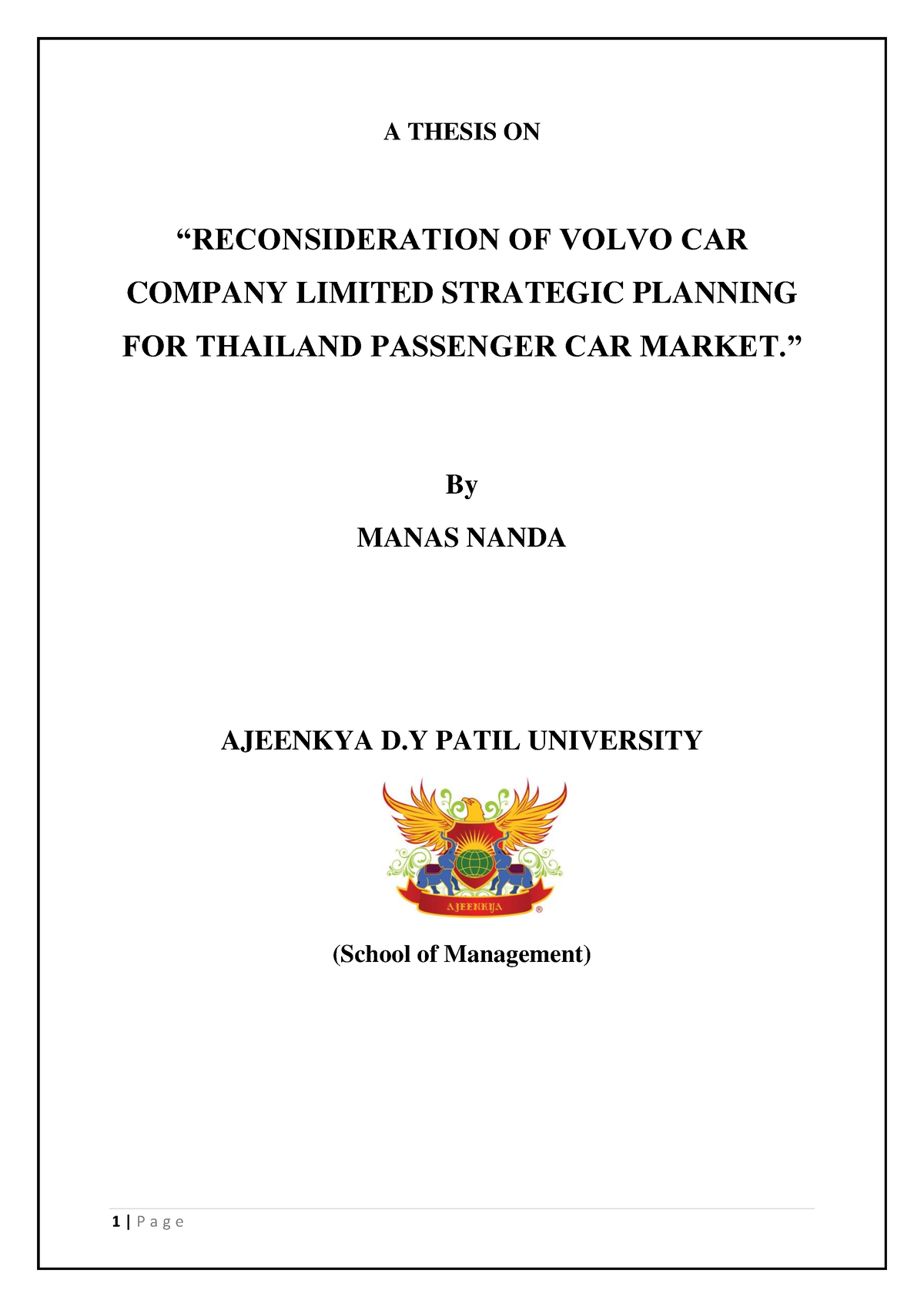 volvo group master thesis