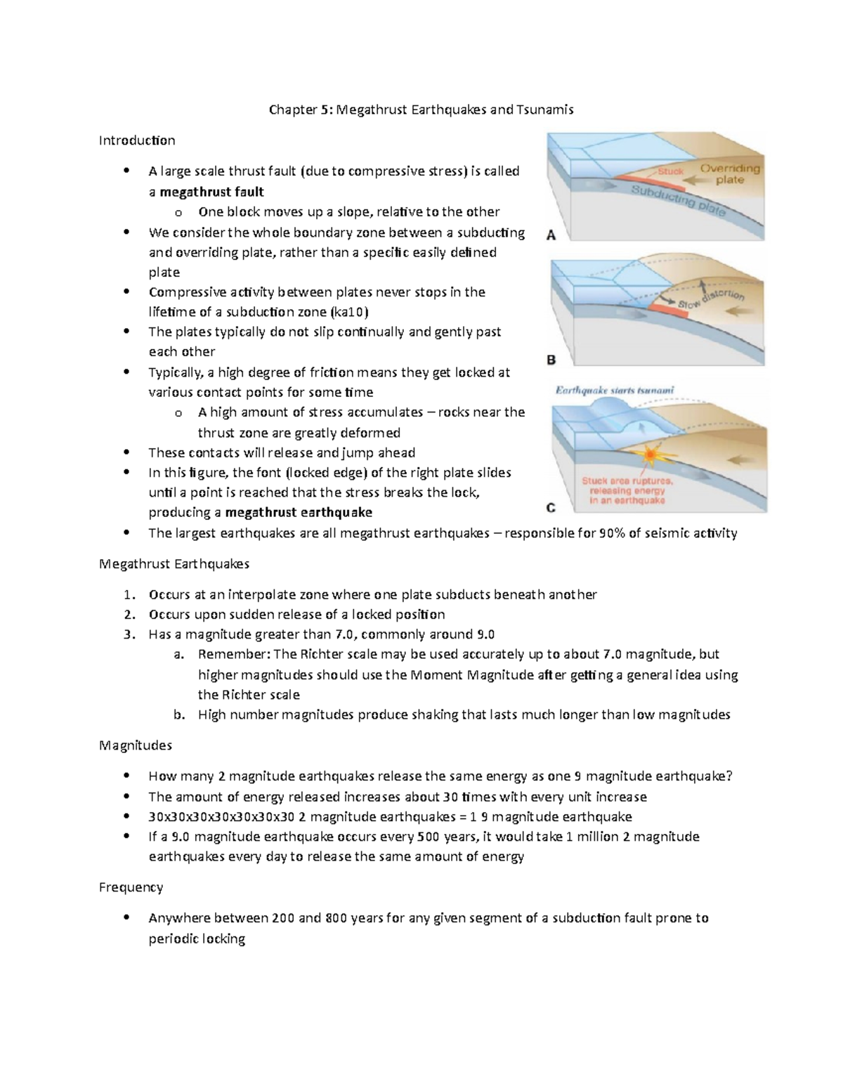 Chapter 5 Megathrust Earthquakes and Tsunami - Chapter 5: Megathrust ...
