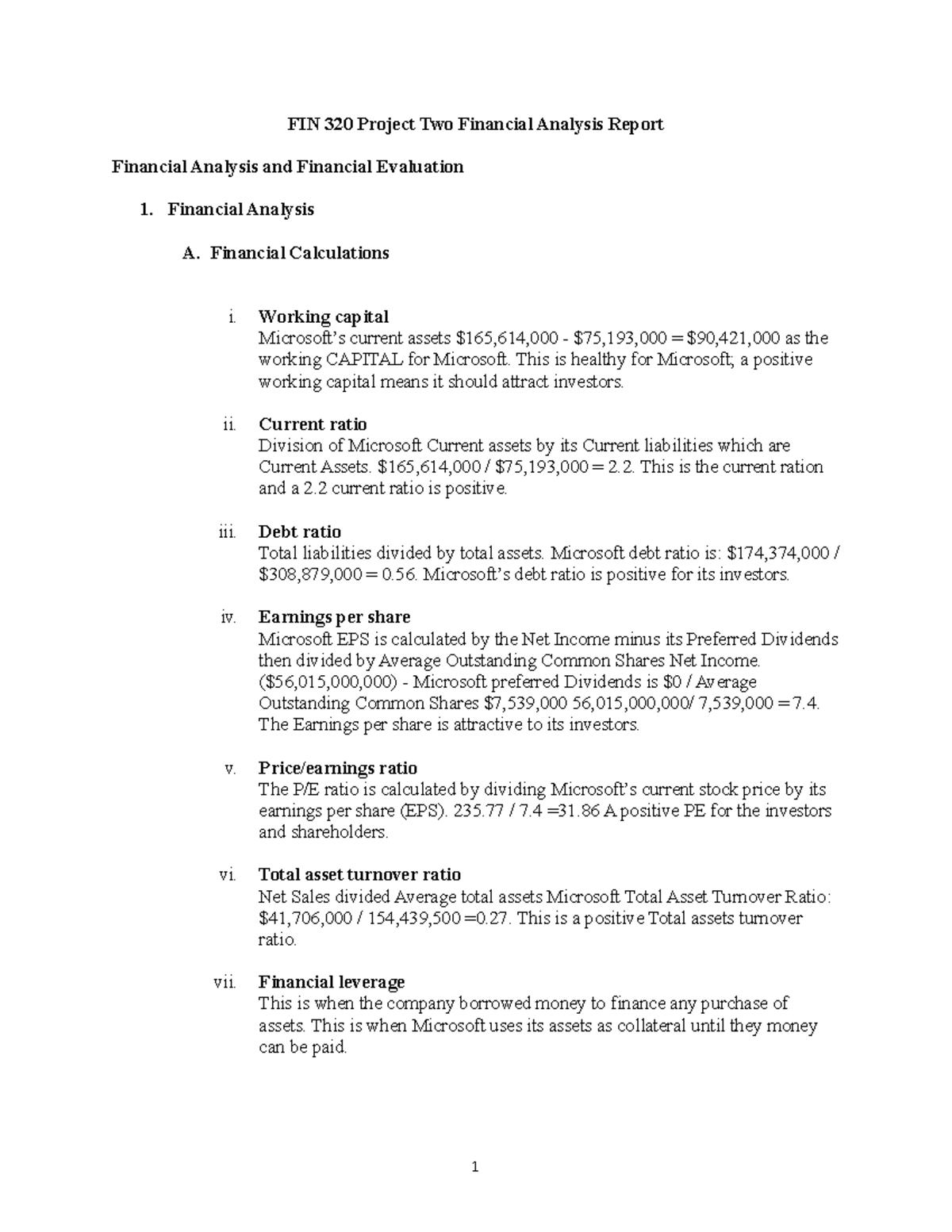 fin 320 module four case study guidelines and rubric