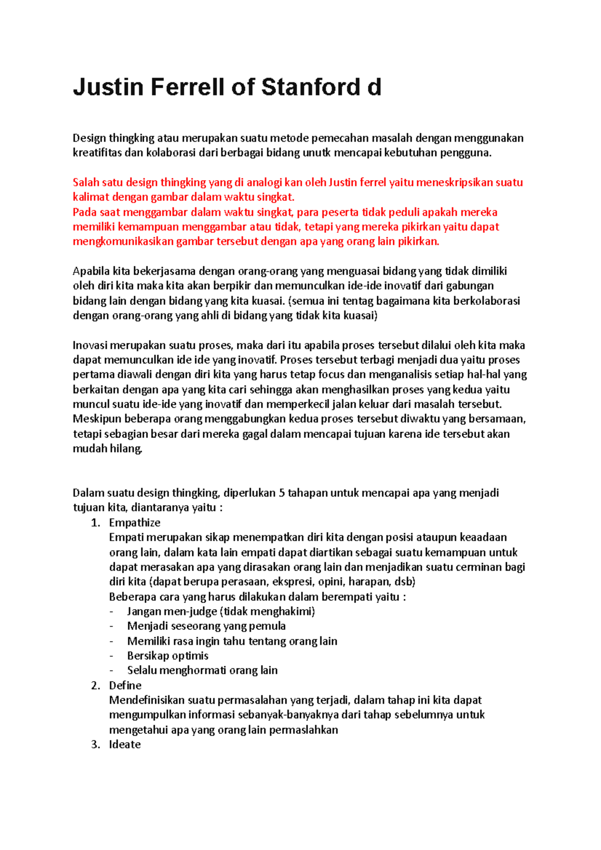 Tugas PRD 3 - Justin Ferrell of Stanford d Design thingking atau ...