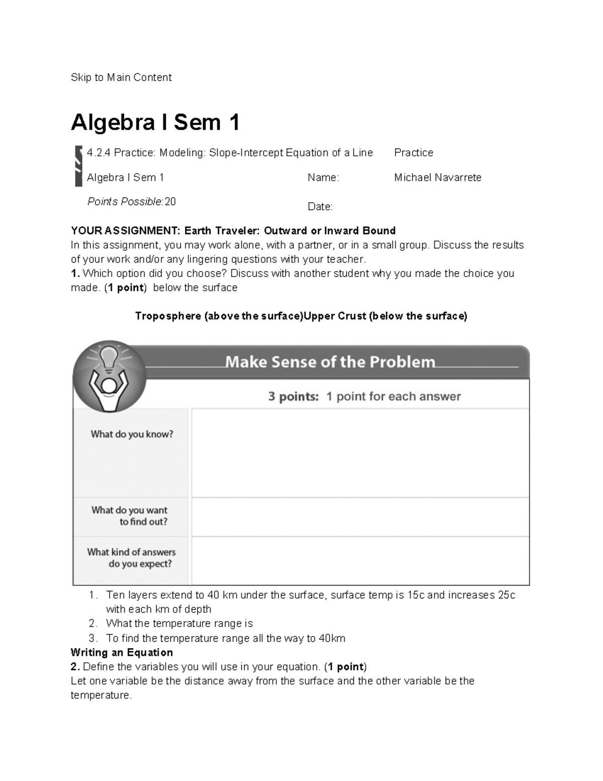 Algebra 4 Skip To Main Content Algebra I Sem 1 4 2 Practice Modeling Algebra 4 Skip To Main Content Algebra I Sem 1 4 2 Practice Modeling