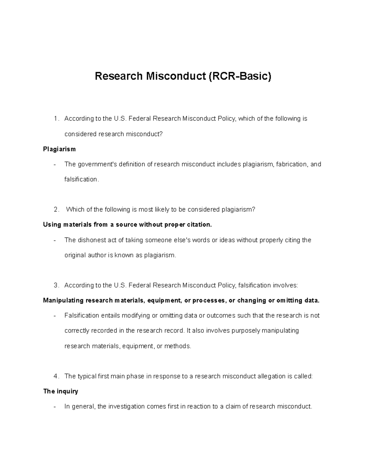 research misconduct rcr basic