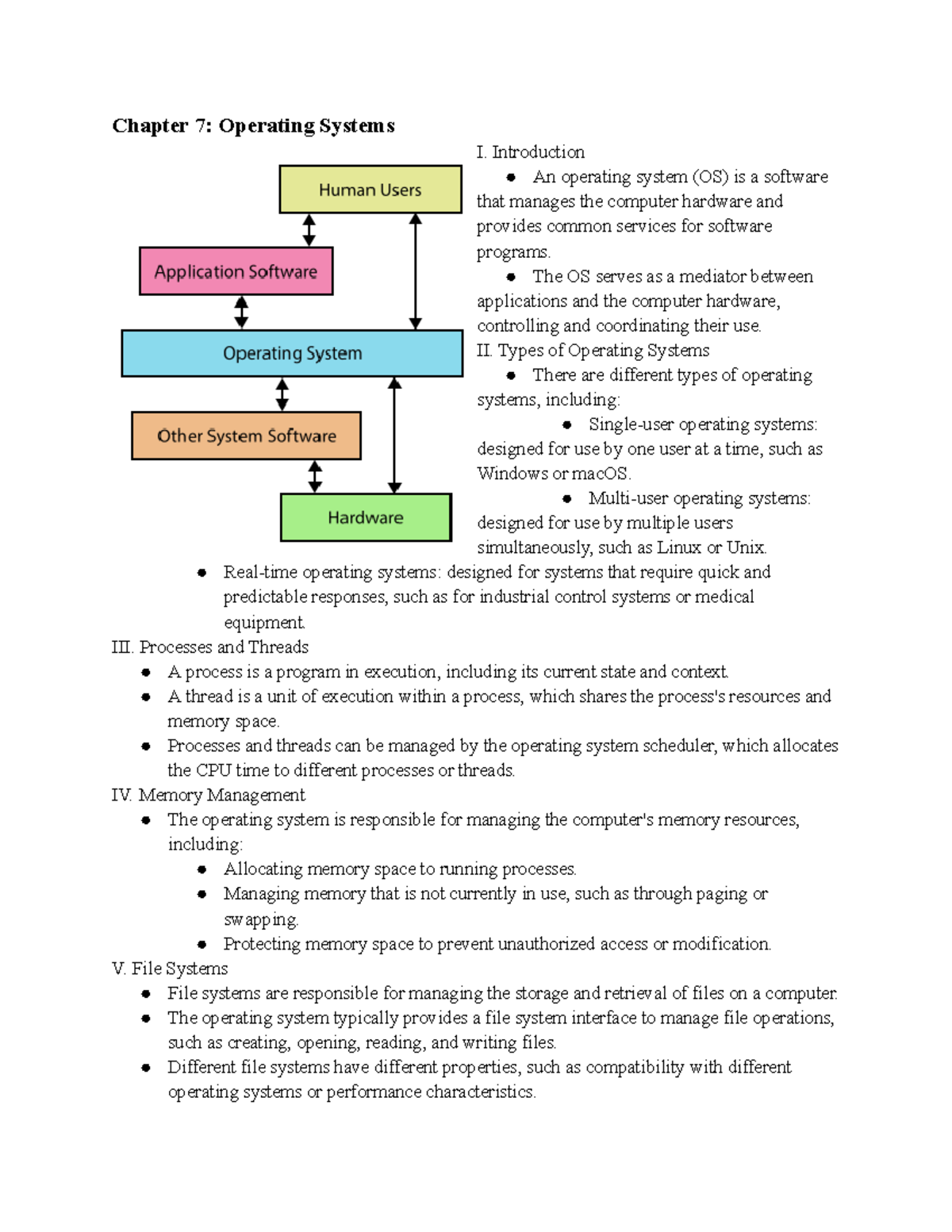 Chapter 7 Operating Systems - Chapter 7: Operating Systems I ...