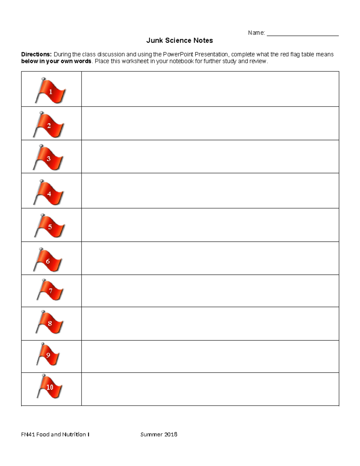 20. FN41.1.02.Junk Science Notes - Name: ______________________ Junk ...
