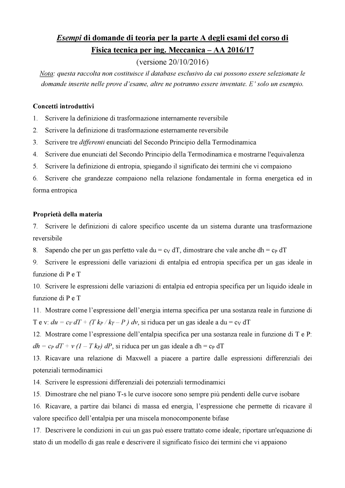 Domande Di Teoria Esempi Di Domande Di Teoria Per La Parte A Degli