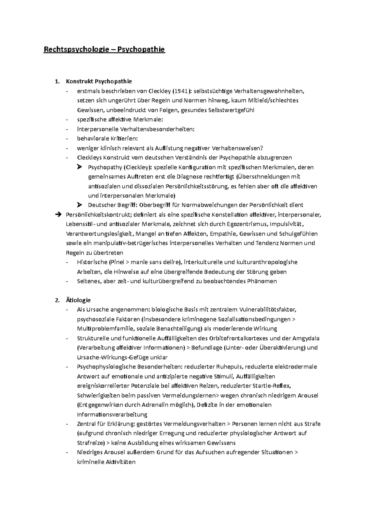 Rechtspsychologie Psychopathie fertig - Rechtspsychologie ...
